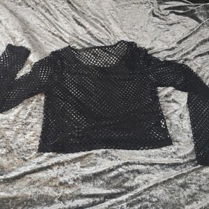 Black Mesh Women's Top